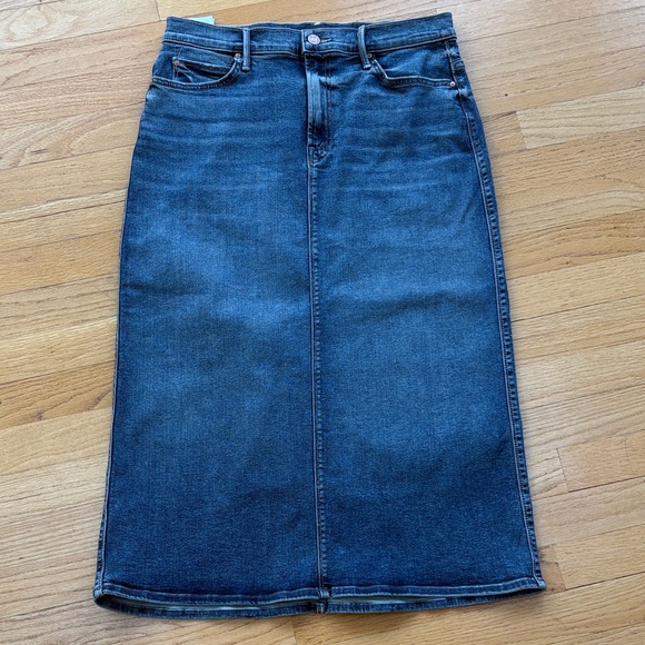 Mother | The Swooner Straight A Denim Midi Skirt, Sz 30 - Picture 1 of 7
